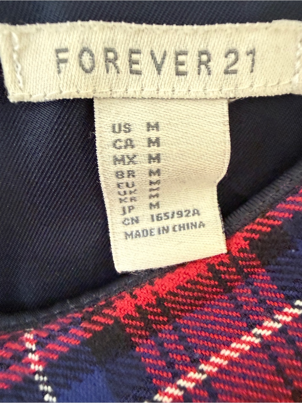 Forever 21 Red and Navy Plaid Peter Pan Collar Dress - Picture 5 of 10
